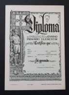 Portugal Diplome Etudes Elementaires Type 1937 Graveur Martins Barata Jeune Fasciste Studies Certificate Fascist Youth - Diplômes & Bulletins Scolaires