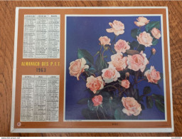 1963 Calendrier Du Département De L'Aube - Roses, Fleurs - Formato Grande : 1961-70