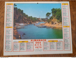 1975 Calendrier Du Département De L'Aube - Calanque à Cassis, Bateaux - Neige à Montjoie (Haute Savoie) - Groot Formaat: 1971-80