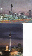 Germany, Berlin, 2 Postcards Fernseh- Und UKW Turm, Nacht, Gebraucht - Spandau