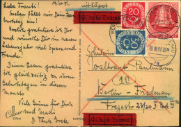 1951, Orts-Eilkarte Mit MiF Dlocke Links Und Posthorn An BERLIN-FRIEDENAU - Sonstige & Ohne Zuordnung