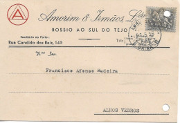 Portugal , 1956 , AMORIM & IRMÃOS LDA , Rossio Ao Sul Do Tejo , Commercial Mail , Ambulância Beira Baixa II Postmark - Portugal