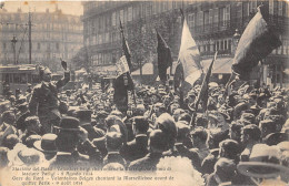 PARIS-75010- GARE DU NORD- VOLONTAIRES BELGES CHANTANT LA MARSEILLEISSE AVNT DE QUITTER PARIS 9 AOÛT 1914 - Metropolitana, Stazioni