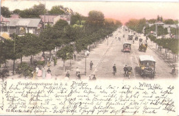 WIEN Österreich Ausstellungsstrasse Im K.k. Prater Belebt Color Pferdebahn 2 Gleisig Um 1900 Gelaufen Marke Ab - Prater