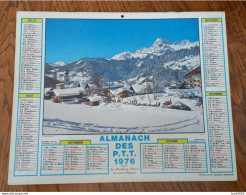 1976 Calendrier Du Département De L'Aube - Montagne En Hiver, Savoie - Plage De La Côte D'Azur - Tamaño Grande : 1971-80