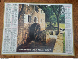 1977 Calendrier Du Département De L'Aube - Le Moulin à Eau - Lac Des Gaillands, Chamonix - Grossformat : 1971-80