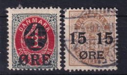 DENMARK 1904-12 - Canceled - Sc# 55, 56 - Usati