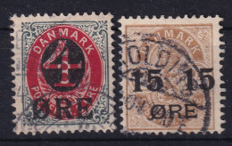 DENMARK 1904-12 - Canceled - Sc# 55, 56 - Used Stamps
