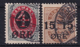 DENMARK 1904-12 - Canceled - Sc# 55, 56 - Usado