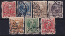 DENMARK 1904-06 - Canceled - Sc# 65-71 - Complete Set! - Used Stamps