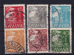 DENMARK 1927 - Canceled - Sc# 192-197 - Complete Set! - Used Stamps