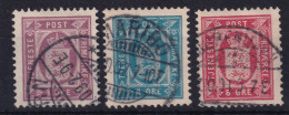 DENMARK 1899-02 - Canceled - Sc# O9A, O9B, 10 - Perf. 13 - Officials - Complete Set! - Oficiales