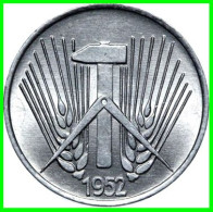 REPUBLICA DEMOCRATICA DE ALEMANIA ( DDR )   MONEDA DE 5 PFENNING AÑOS - 1952 - CECA - A -  - MONEDA DE 19 Mm  EMBLEMA AL - 5 Pfennig