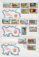 Jersey 1970 & 1971 Decimal Complete Set On 3 Mercury FDC Commemorative 50p Cachet - Jersey