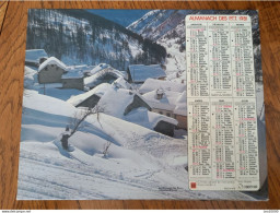 1981 Calendrier Du Département De L'Aube - Le Hameau Du Roux (Hautes Alpes), Le Sommet C'est Pour Alpinistes J. Franco - Groot Formaat: 1981-90