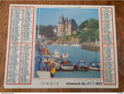 1983 Calendrier Du Département De L'Aube - Pornic, Bateau Nommé Petit Jacques Nantes, Port, Voilier - Grand Format : 1981-90