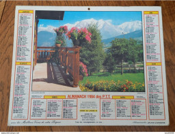 1984 Calendrier Du Département De L'Aube - Les Alpes En été, Manigod Au Printemps, Haute Savoie - Grossformat : 1981-90