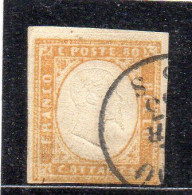 387a - SARDEGNA IV Marzo 1863, 80  Cent Ocra Arancio N. 17b Usato ANNULLO TARDO. RARO . BOTTACCHI - Sardegna