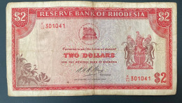 1974 RHODESIA 2 Dollars ** VF ** - Rhodesia