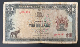 1975 RHODESIA 10 Dollars ** VF ** - Rhodesia
