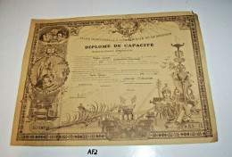 AF2 Ancien Diplôme - 1928 - Comptabilité - Quaregnon - Diplômes & Bulletins Scolaires