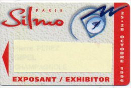 CARTE SALON Exposant  Paris Silmo Optique Card Karten (salon 344) - Badge Di Eventi E Manifestazioni