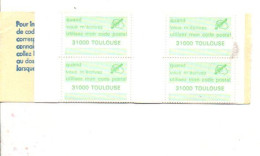 CARNET CODE POSTAL - 31000 TOULOUSE VERT - Blocks Und Markenheftchen