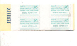 CARNET CODE POSTAL - 33800 BORDEAUX VERT-BLEU - Blocks Und Markenheftchen