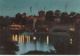 CARTOLINA  TORINO,PIEMONTE-NOTTURNO SUL PO E CASTELLO MEDIOEVALE-STORIA,MEMORIA,CULTURA,BELLA ITALIA,VIAGGIATA 1966 - Fiume Po