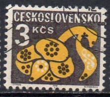 TCHECOSLOVAQUIE N° Taxe 107 O Y&T 1972 Fleurs Stylisées - Timbres-taxe
