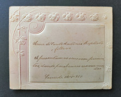 Portugal Carte Faire-part Avec Relief Signé 1910 Mariage Announcement Card With Relief Signed 1910 Wedding - Fiançailles