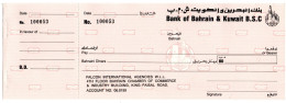 Bahrain - Bank Of Bahrain & Kuwait  Old Big Check With Old Logo Of Bank - Very Rare #3 - Chèques & Chèques De Voyage