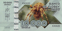 Elobey Chico 10 000 EKUELE 2016 SPIDER Tarantula  UNC - Fictifs & Spécimens