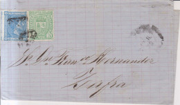 Año 1875 Edifil 164-154 Envuelta A Zafra - Storia Postale