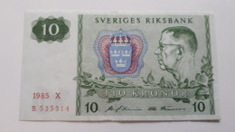 SUEDE SWEDEN 10 KRONOR 1985 X SERIE B P-52d.5 - Sweden