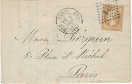 0013. LAC Affie Timbre N°13 Ty. II Bistre-brun - Ob. Losange BS2 & Càd Paris BS2 (SEINE) - Sept. 1862 - 1849-1876: Période Classique