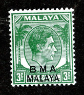 6949 BCx 1945 Scott #258 Mlh* (cv$0.25)  LOWER BIDS 20% OFF - Malaya (British Military Administration)