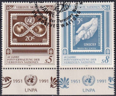 UNO WIEN 1991 Mi-Nr. 121/22 TAB O Used - Aus Abo - Oblitérés