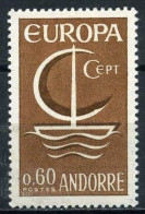 ANDORRA FRANCESA 1966 - TEMA EUROPA - 1 SELLO - YVERT Nº 178** - 1966