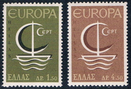 GRECIA 1966 - GREECE - TEMA EUROPA - 2 SELLOS - YVERT Nº 897/898** - 1966