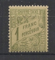 TUNISIE - 1901-03 - Taxe TT N°YT. 33 - Type Duval 1f Olive - Neuf Luxe** / MNH / Postfrisch - Strafport