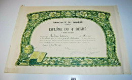 AF2 Ancien Document - Diplome - Sainte Marie - 1933 - Diplômes & Bulletins Scolaires