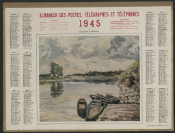 CALENDRIER ALMANACH DES POSTES 1945 Illustré D'un Tableau La Loire à Orléans Voir Suite - Groot Formaat: 1941-60