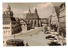 BELLE CARTE PHOTO : MARKTPLATZ FEUCHTWANGEN - VOITURES ANCIENNES CAMION TRACTEUR - COMMERCES - HÔTEL POST - ÉGLISE - Feuchtwangen