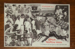 Bangladesh 2021 CORRECTED MS MNH Contribution Of Foreigner In War USA Kenedy Teresa Stamp-on-stamp Harrison Beatles - Madre Teresa