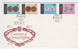 Jersey 1977 - Currency Reform On Official JPO FDC - Jersey