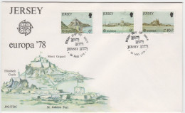 Jersey 1978 Europa Set 3 On FDC - Jersey