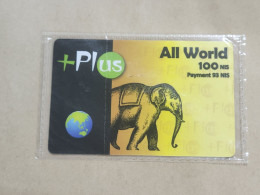 ISRAEL-(ISR-Mobil ISRAEL-0056)-Elephant-All World 100NIS+plus-(24)-(COD INCLOSED)-mint+1card Prepiad Free - Israel
