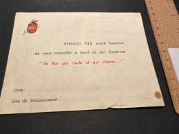 Pernod Carte Invitation - Alcools