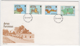 Jersey 1980 Set 4, Fortresses On FDC - Jersey